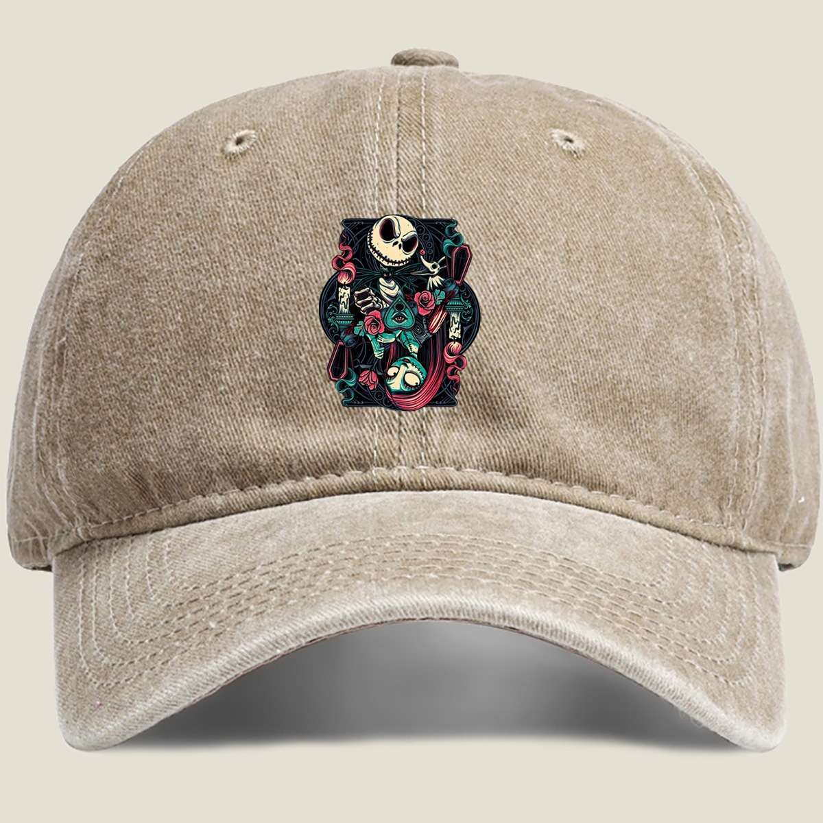 Jack Skellington and Sally - The Nightmare Before Christmas - Washed Denim - Baseball Cap