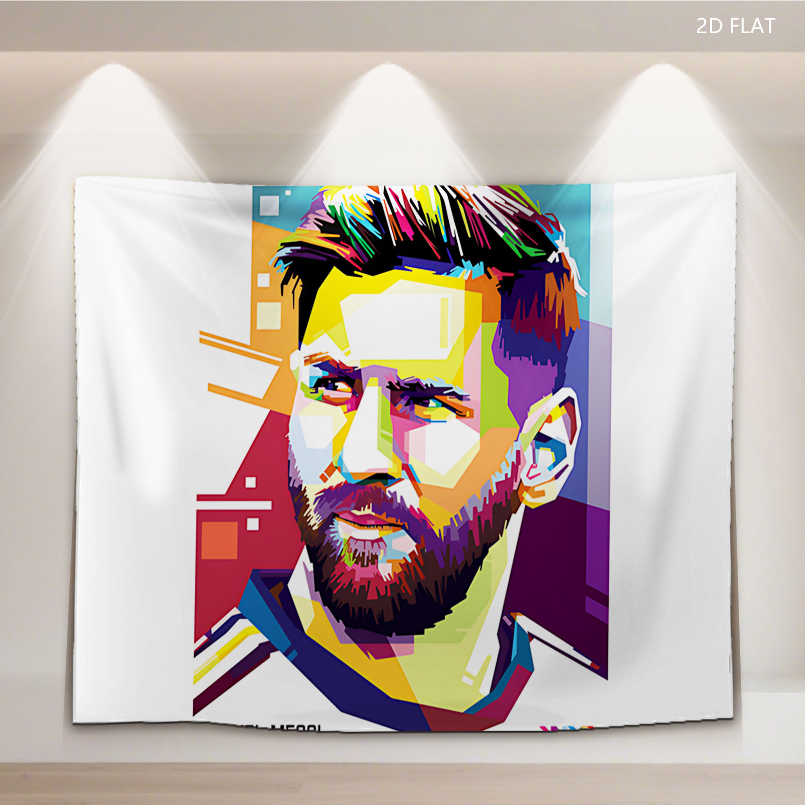 Lionel Messi Pop Art Portrait - Tapestry