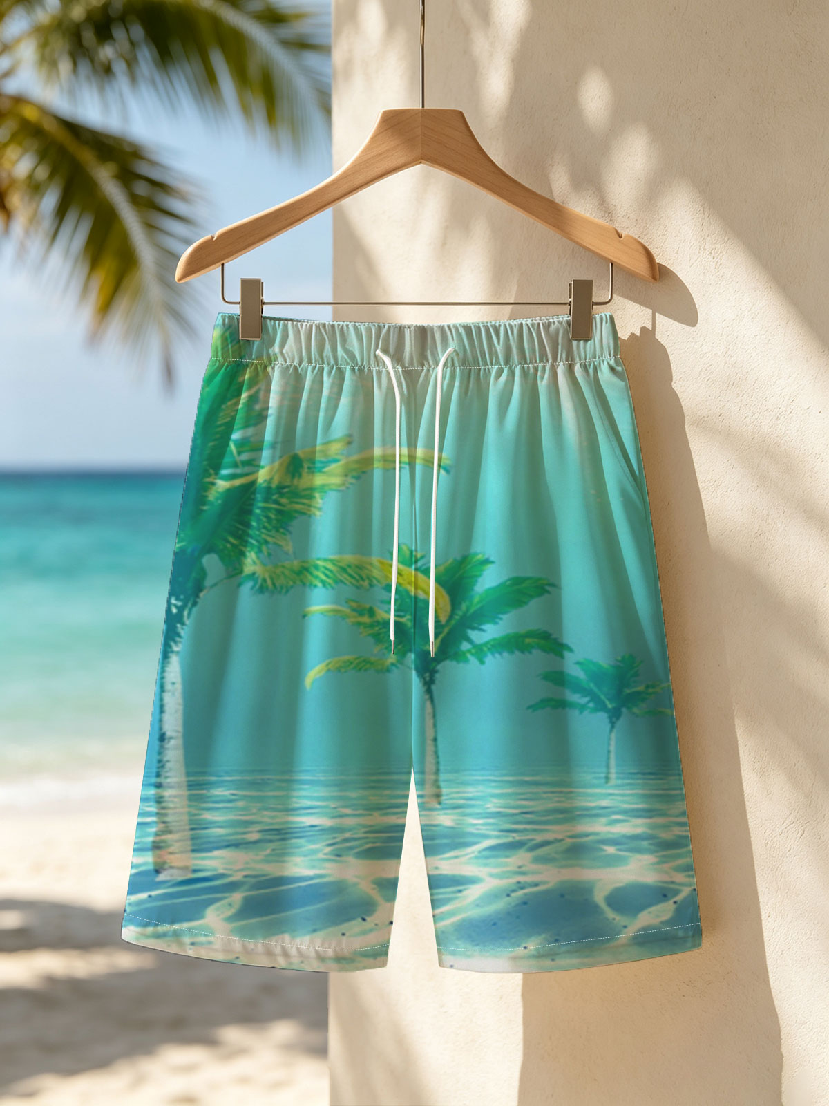 Underwater Palm Trees in Crystal Clear Waters -  Beach shorts