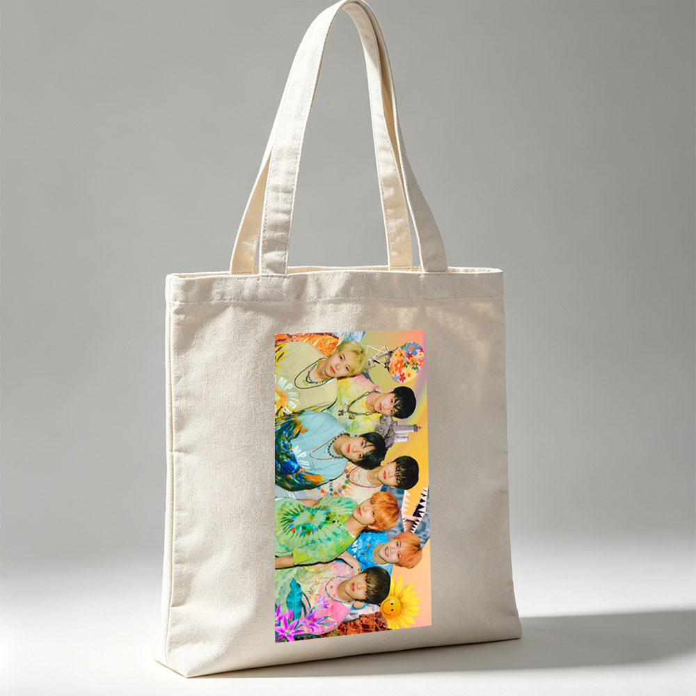 NCT Dream Summer Vibes Colorful Tie-Dye Fashion Group Portrait - Canvas tote bags