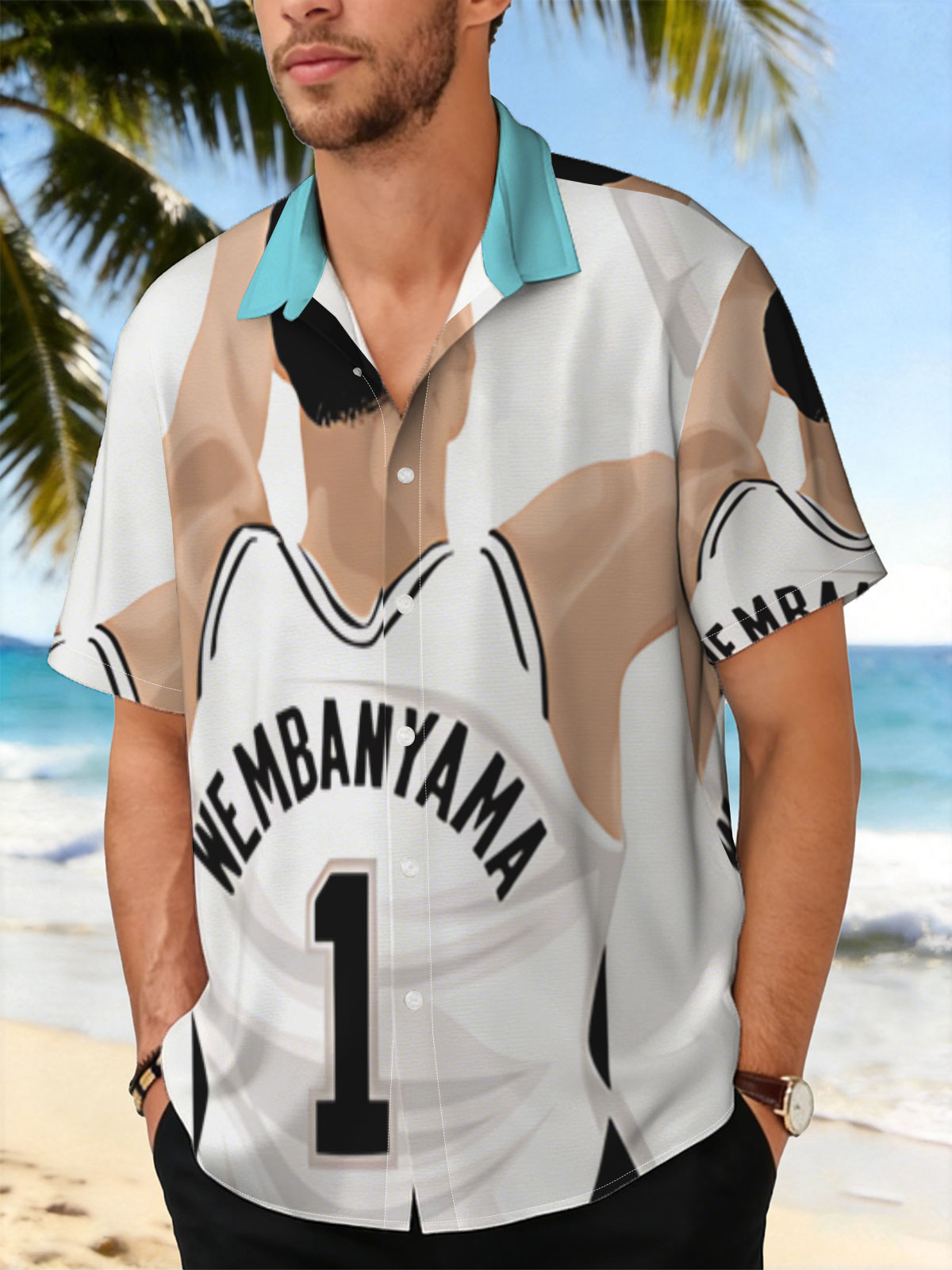 Wembanyama Shooting Basketball, Player #1 in Action -  Shirt