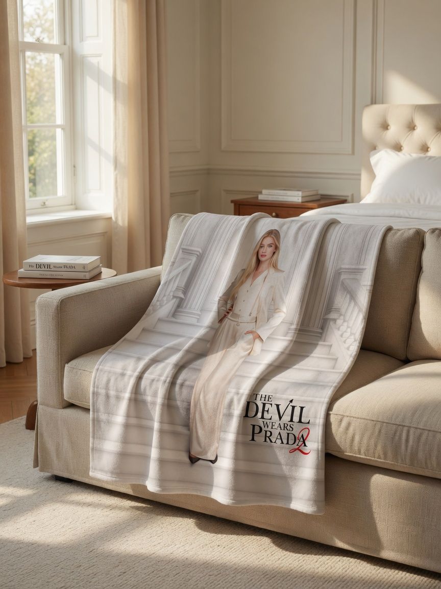 Personalized Photo Blanket Custom Chic Portrait Flannel Throw, Ultra Soft Anti-Pilling Fleece Cozy Home Gift