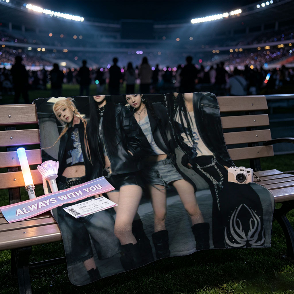 BLACKPINK in Underground Style - Four Members Pose in Edgy Leather Outfits with Bold Fashion Statements - Blankets