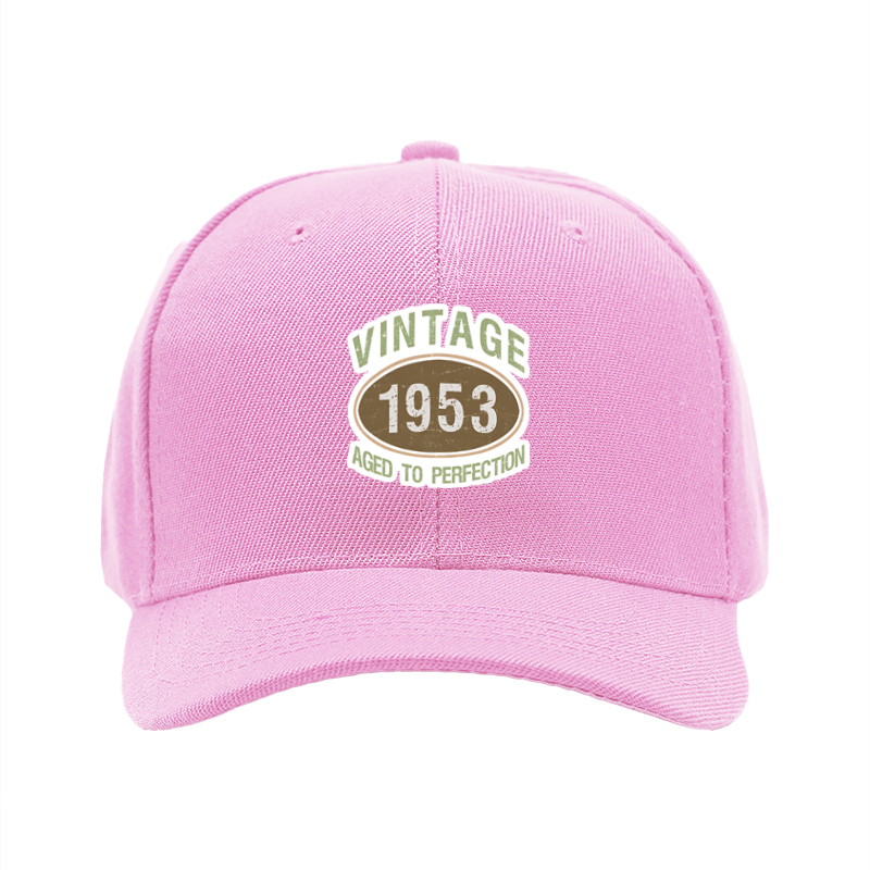 1pc New Baseball Cap Vintage 1953 Aged to Perfection Print Unisex Adjustable Hat for Outdoor Activities and Casual Wear Adults Men Women Style