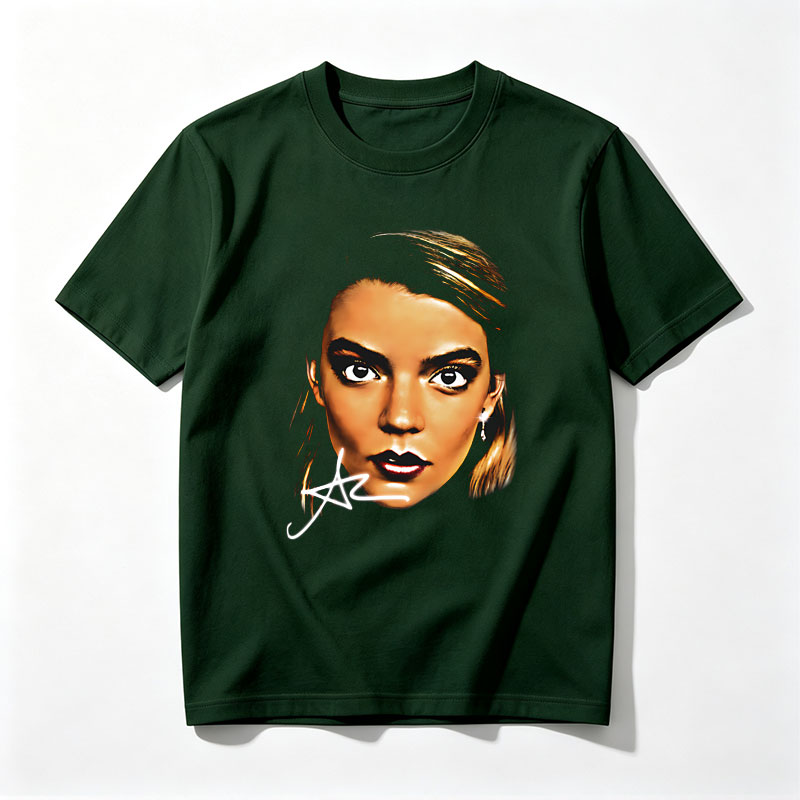 Portrait of a Woman with Dramatic Makeup and Signature - Tee