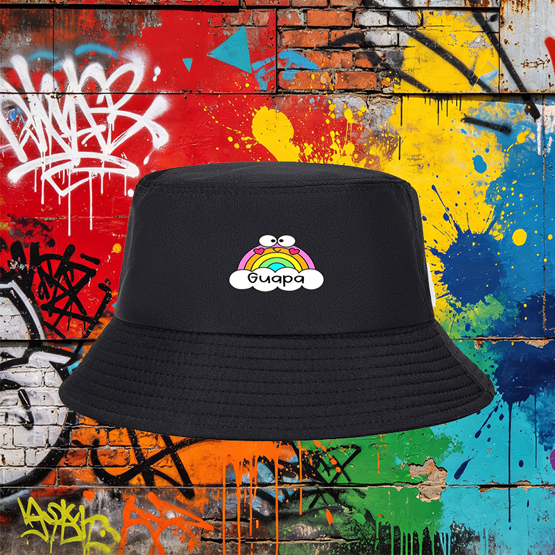 Unisex Classic Bucket Hat with Rainbow Face and 
