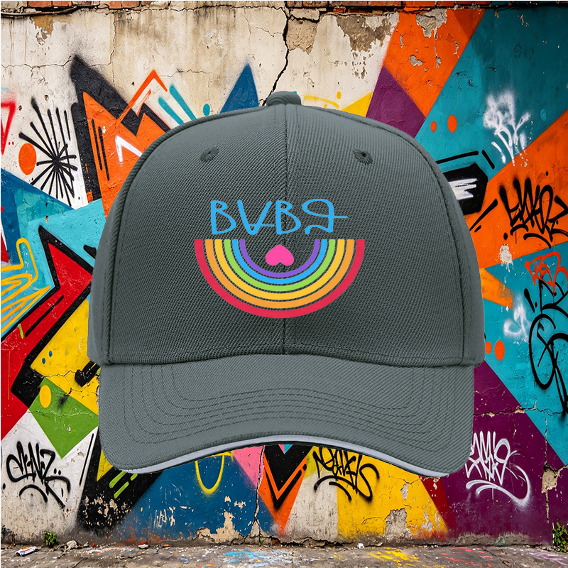 Unisex Classic Sandwich Hat with Rainbow Heart and 