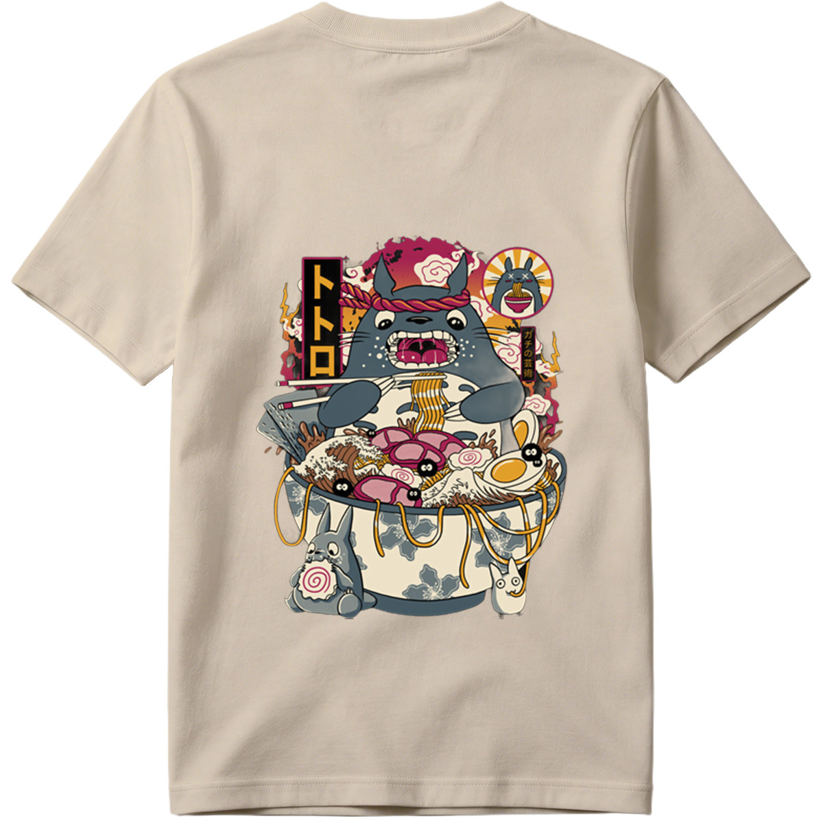 Totoro Ramen Bowl Featuring Totoro and Friends - Tee