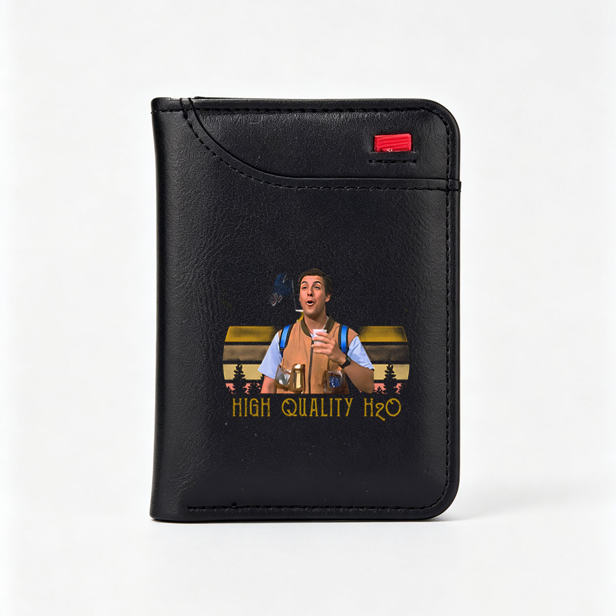 High Quality H2O: A Man in a Vest Holding a Cup with Nature Background - Vertical Style Wallet