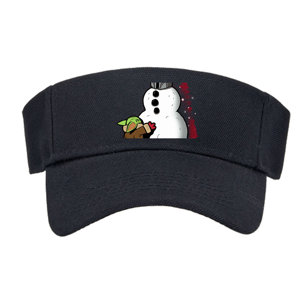 Baby Yoda Builds a Snowman with Mandalorian Helmet -  Visor cap