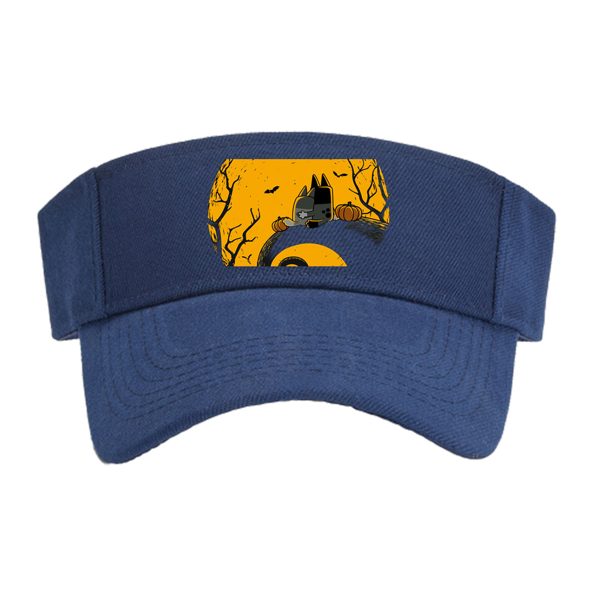 Pusheen the Cat in Halloween Moonlight with Pumpkins and Bats -  Visor cap
