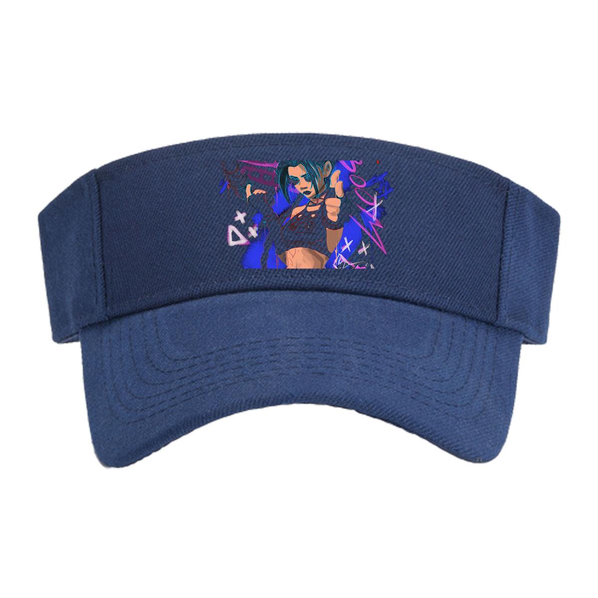 Gloomy Girl with Gun and Graffiti Background -  Visor cap