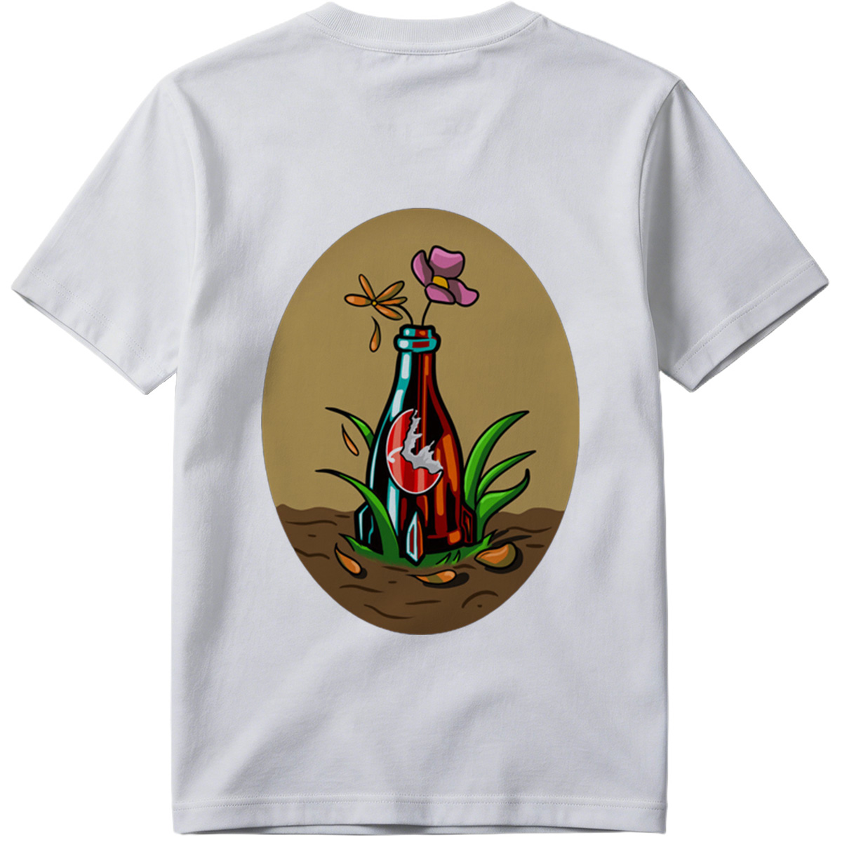 Bottle Garden with Flower and Dragonfly - Tee