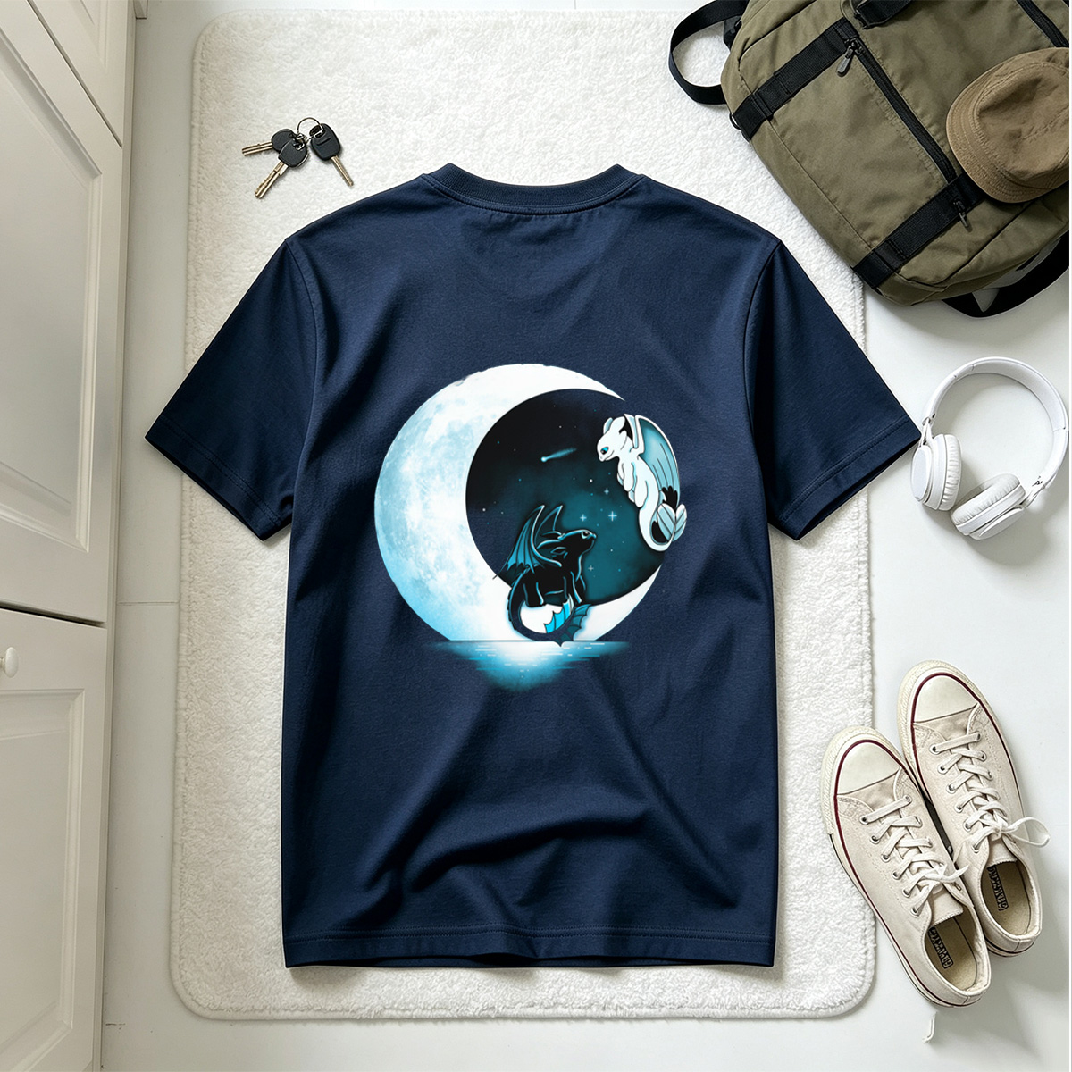 How to Train Your Dragon: Toothless and Light Fury Under the Moon - Tee
