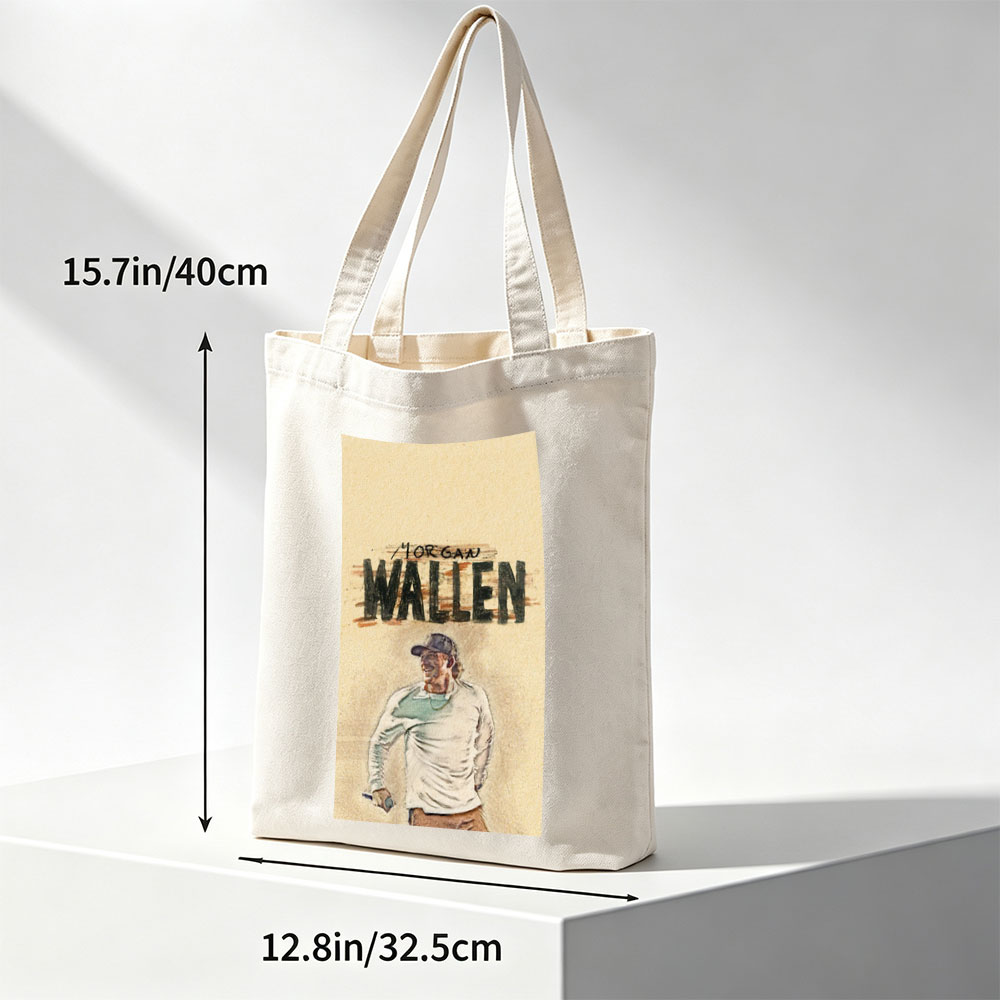 Morgan Wallen Performing on Stage in a Casual Outfit with Microphone - Canvas tote bags