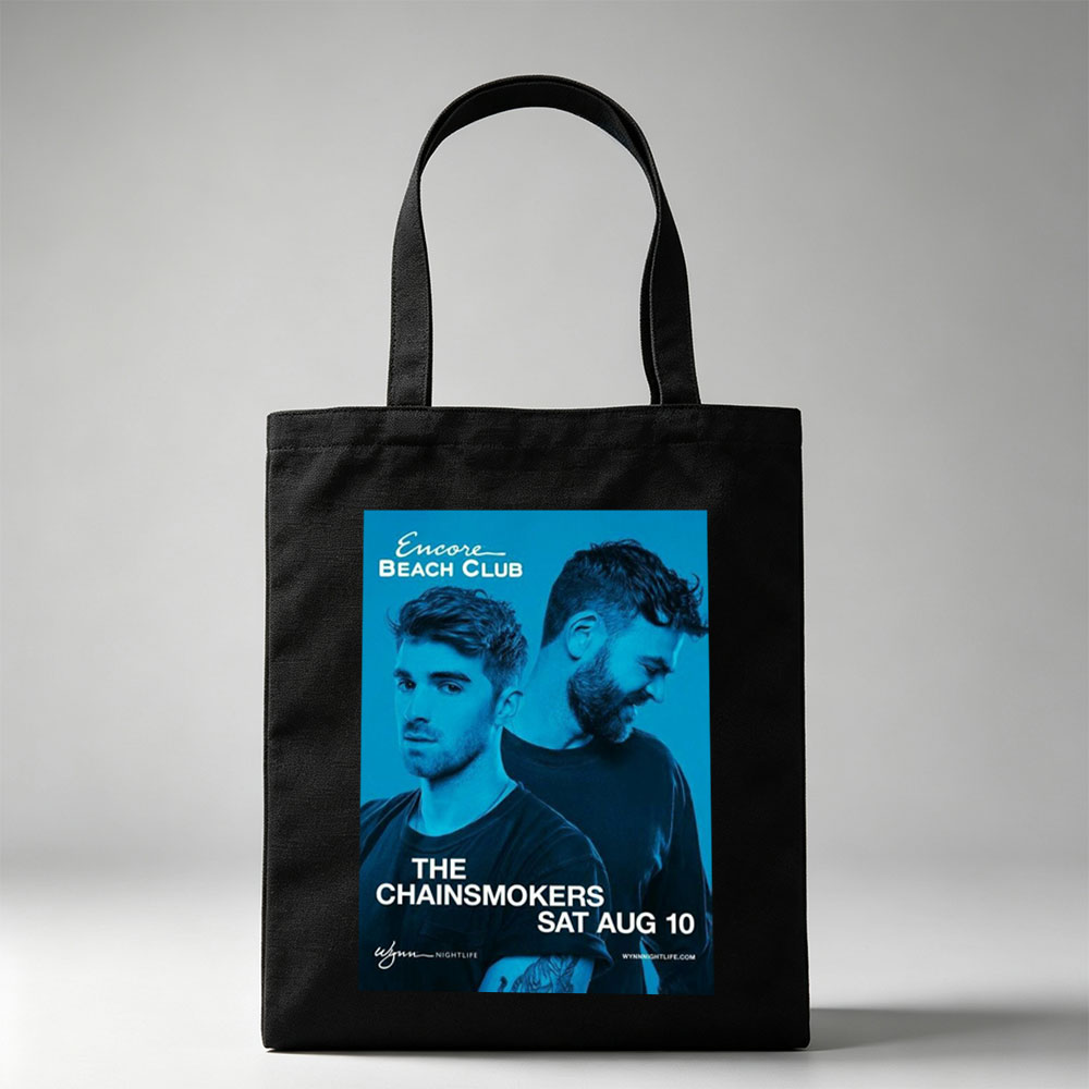 The Chainsmokers at Encore Beach Club - Live Performance Poster for August 10 Event - Canvas tote bags