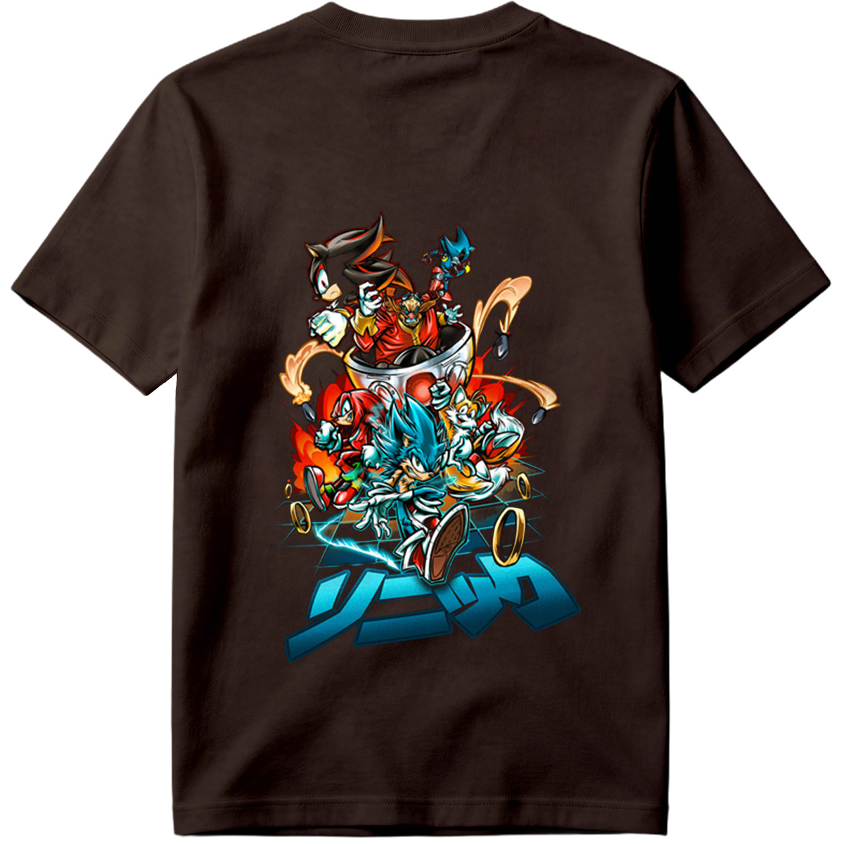 Sonic the Hedgehog: Sonic, Shadow, Knuckles, Tails, and Silver in Action - Tee
