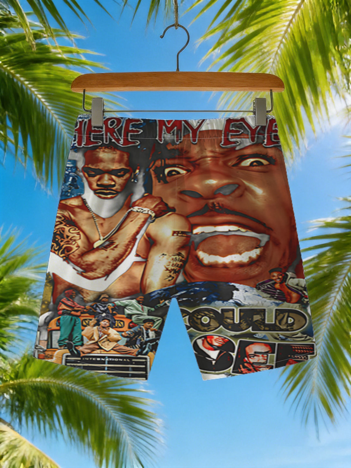 Where My Eyes Could See: A Visual Tribute to Urban Culture and Hip-Hop Icons -  Beach shorts