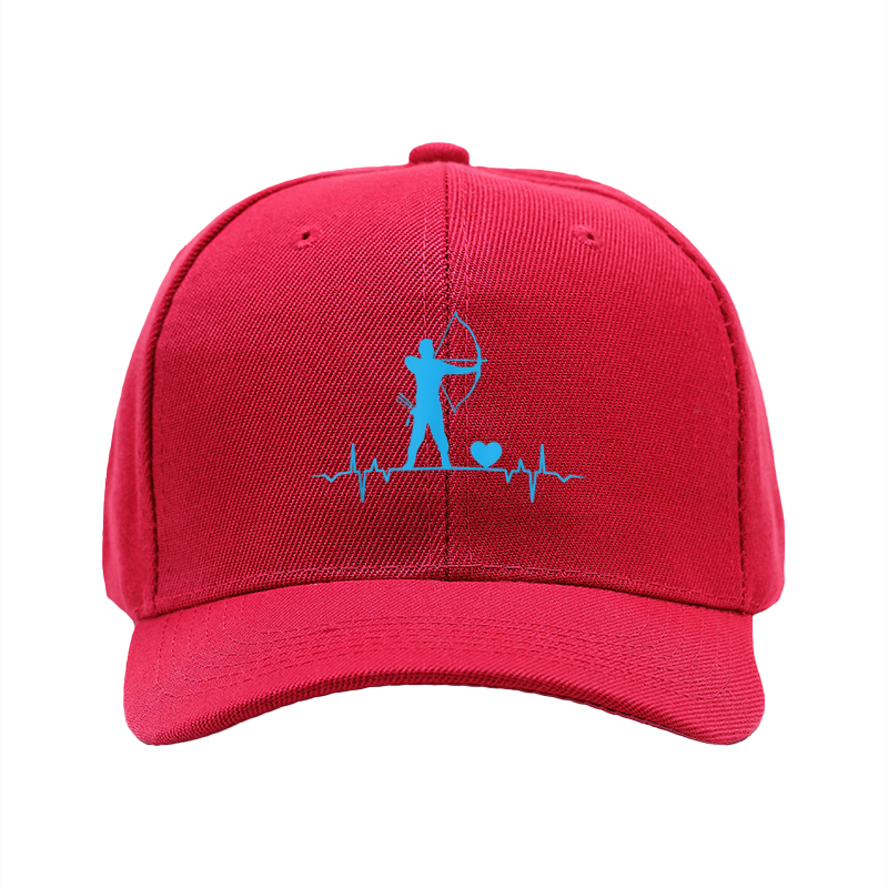 1pc New Baseball Cap with Archer and Heartbeat Pattern Print Unisex Adjustable Hat for Outdoor Activities and Casual Wear Suitable for Adults Who Love Archery and Unique Design Styles