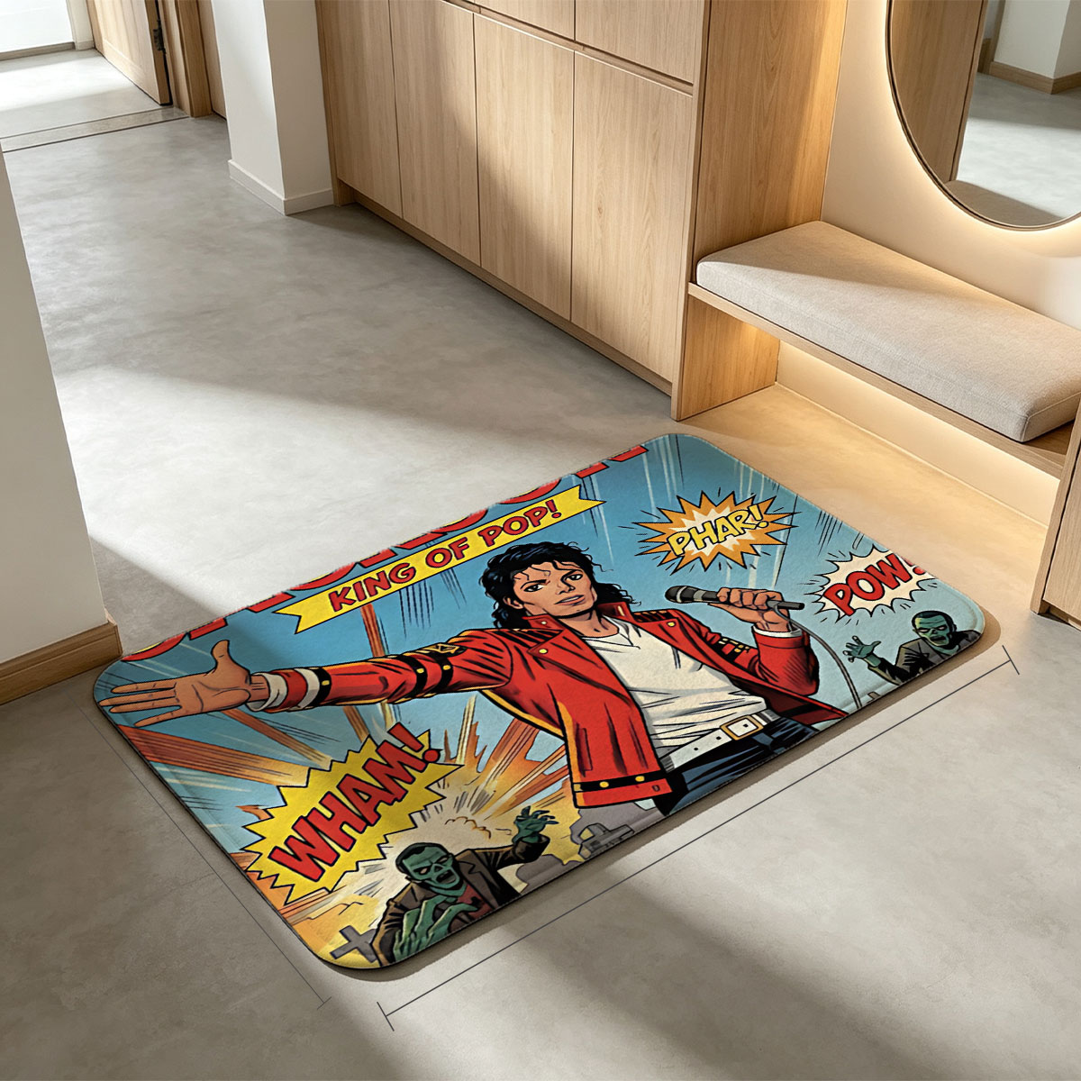 Michael Jackson: King of Pop! Zombies Attack - Flannel floor mat