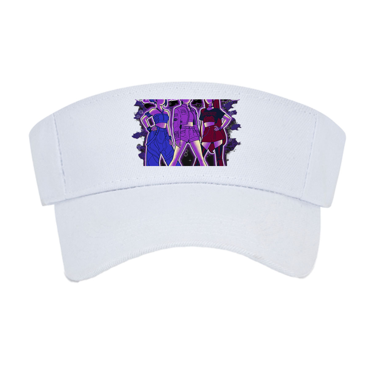 Huntrix: Three Stylish Characters in Vibrant Outfits with Futuristic Aesthetic -  Visor cap