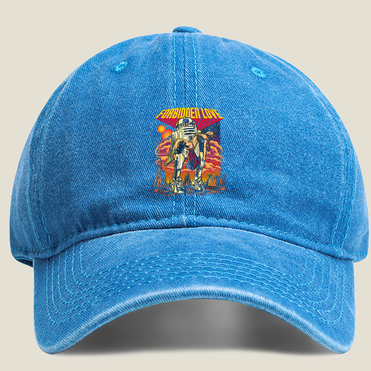 Star Wars: R2-D2 and Leia Forbidden Love - Washed Denim - Baseball Cap