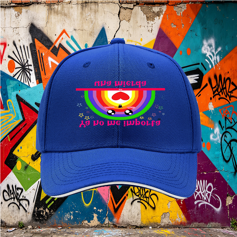 Unisex Classic Sandwich Hat with Rainbow Kawaii Design and 