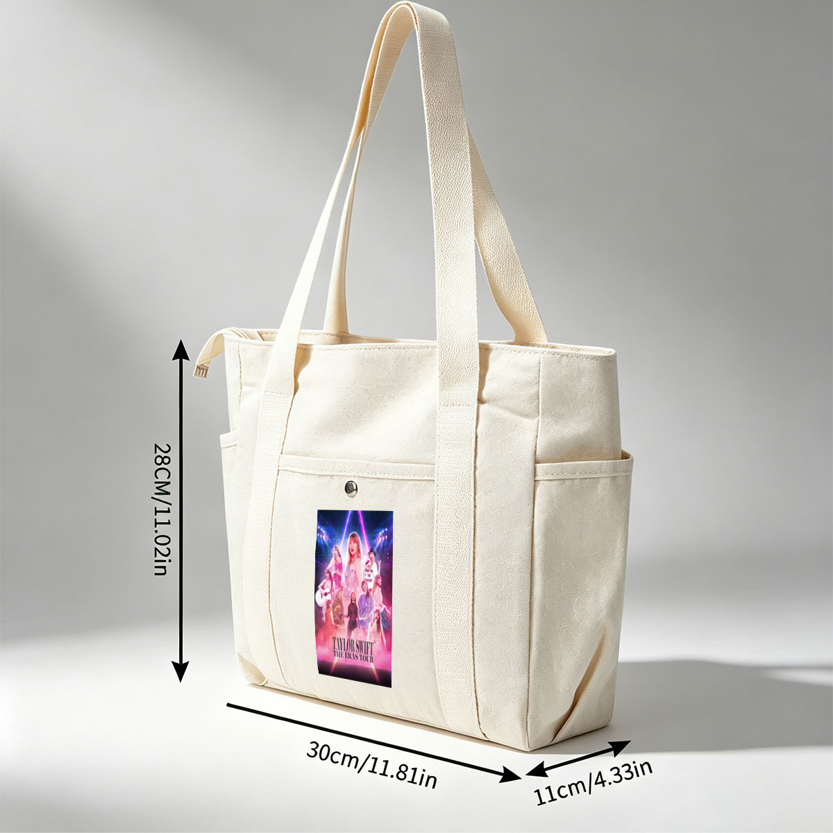 Taylor Swift The Eras Tour Concert Performance Poster with Multiple Outfits and Stage Lights - Multi-pocket bags