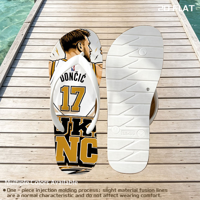Luka Doncic NBA Player Jersey Artwork -  flip-flops