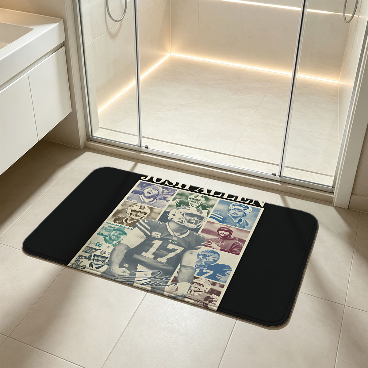 Josh Allen: Buffalo Bills Quarterback Collage - Flannel floor mat