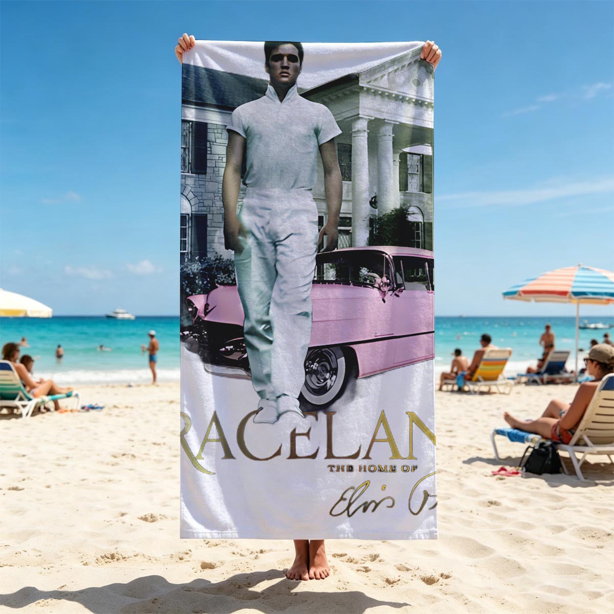 Elvis Presley at Graceland: The Home of the King - Beach towels