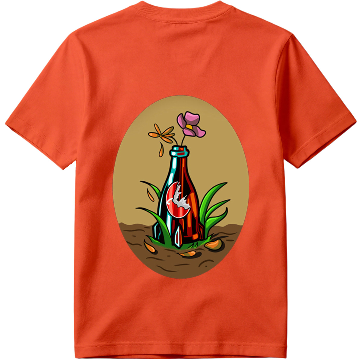 Bottle Garden with Flower and Dragonfly - Tee