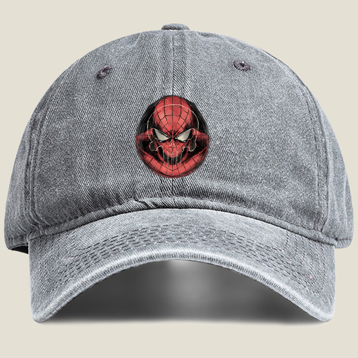 Spider-Man: Iconic Mask Design - Washed Denim - Baseball Cap