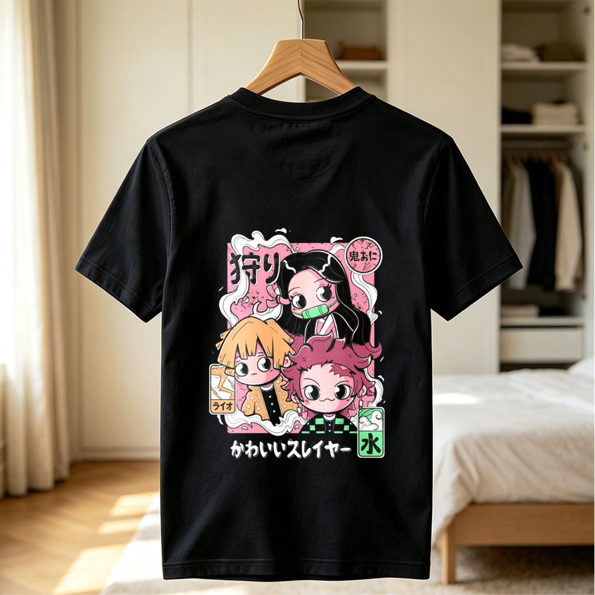 Cute Slayer: Nezuko, Zenitsu, and Tanjiro - Tee