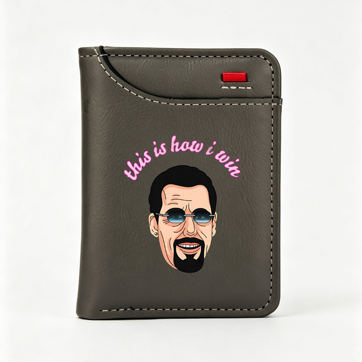 This Is How I Win - Caricature of a Man with Sunglasses and Goatee - Vertical Style Wallet