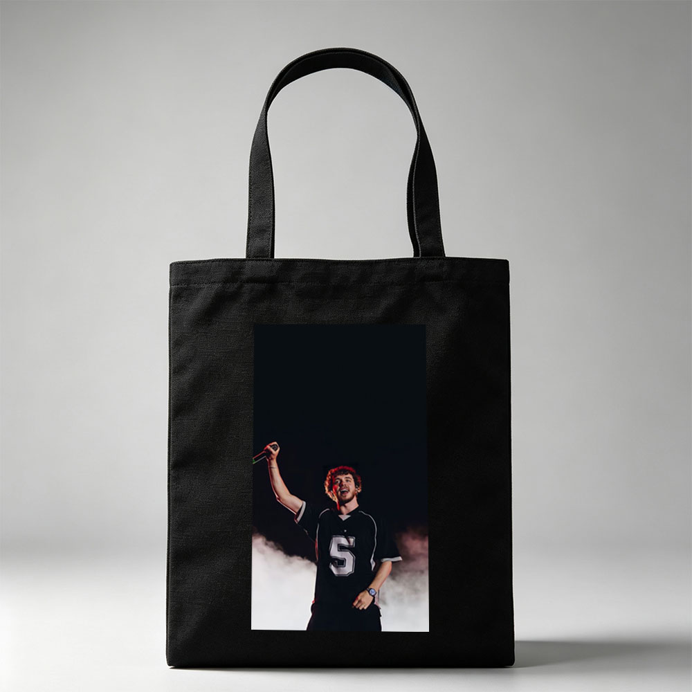 Lauv Performing on Stage with Microphone in Hand - Canvas tote bags