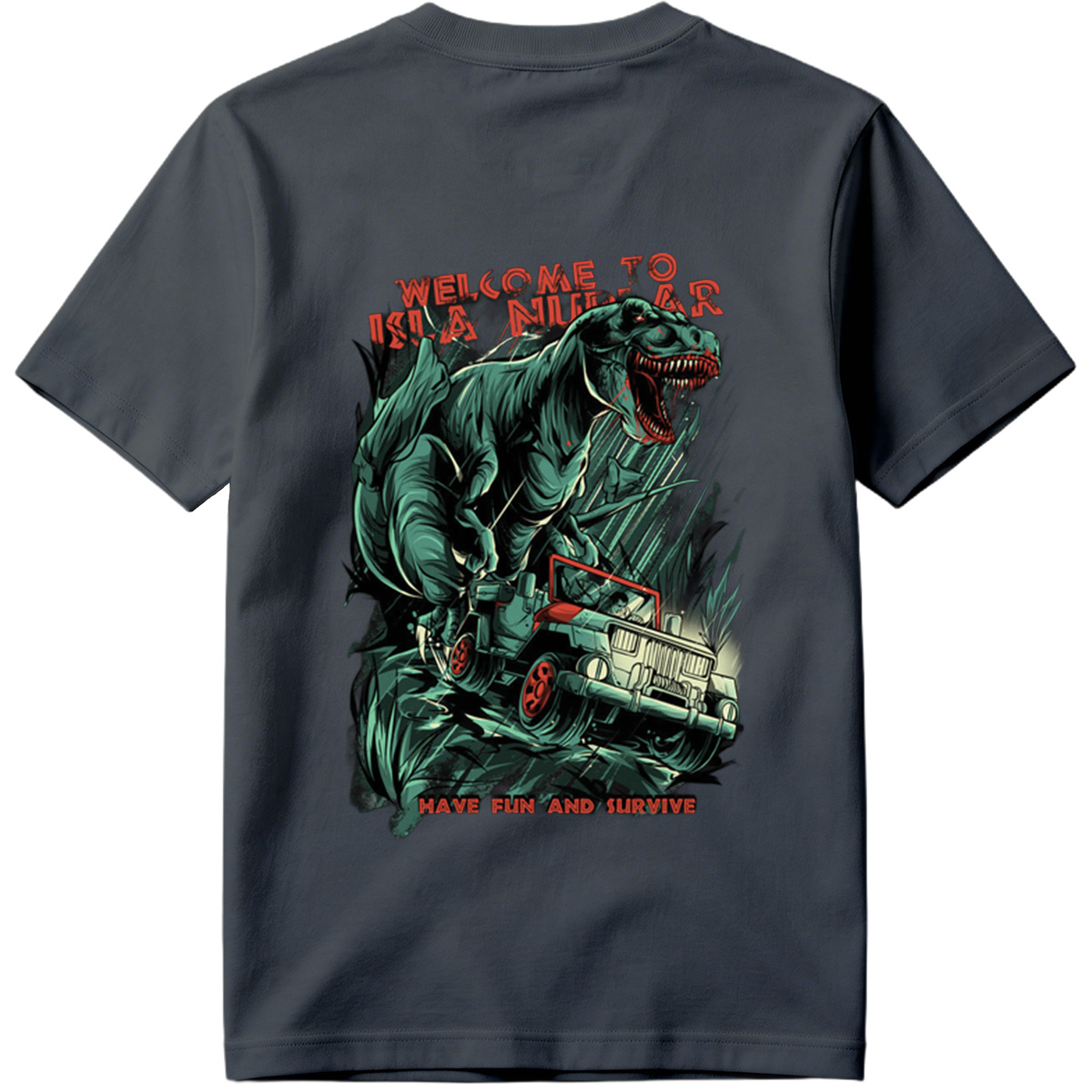 Jurassic Park T-Rex vs Jeep: Welcome to Isla Nublar - Tee