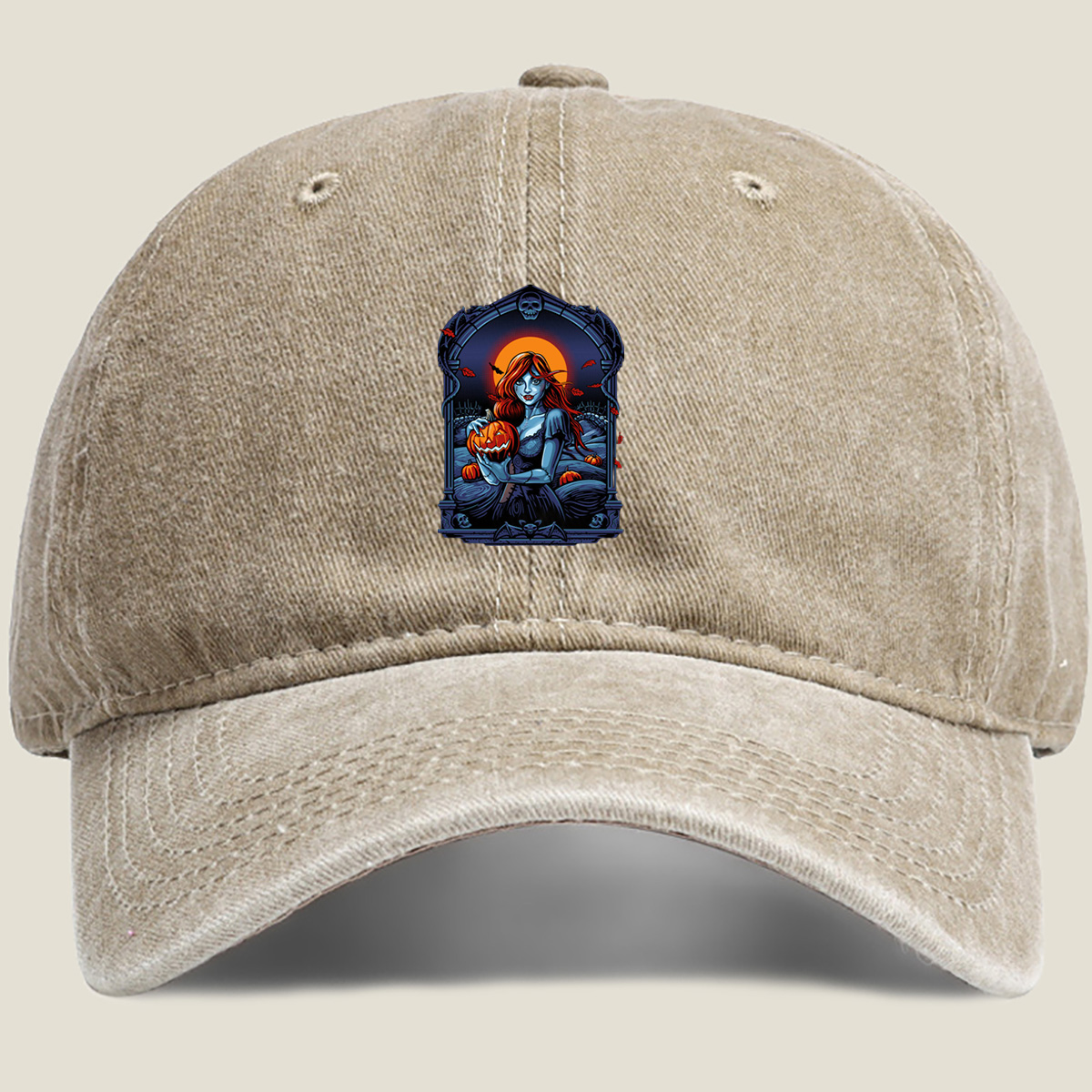 The Nightmare Before Christmas: Sally and Jack's Pumpkin - Washed Denim - Baseball Cap