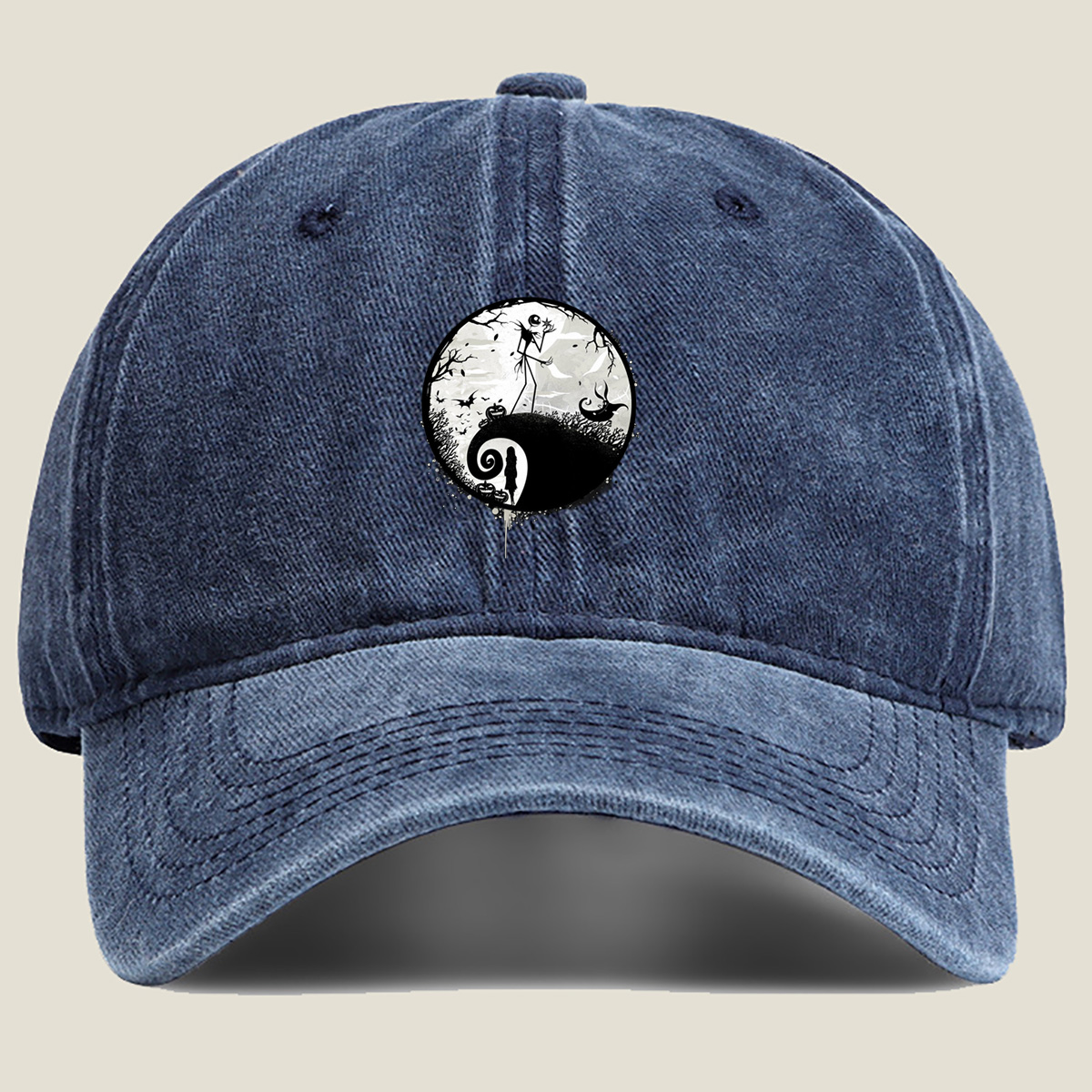 The Nightmare Before Christmas: Jack Skellington and Sally - Washed Denim - Baseball Cap