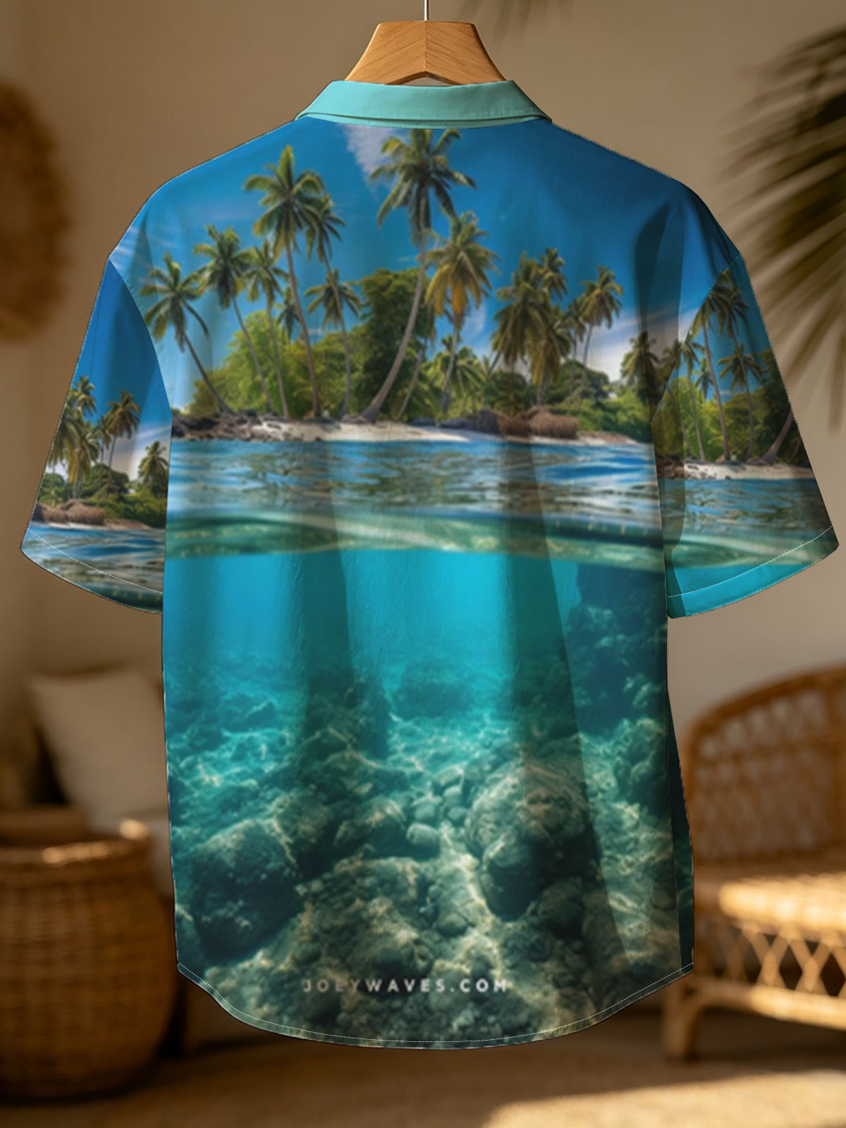 Tropical Island with Palm Trees and Crystal Clear Waters -  Shirt