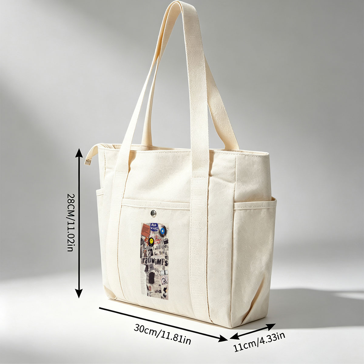 RADWIMPS Collage Art Featuring Music Themes and Lyrics - Multi-pocket bags
