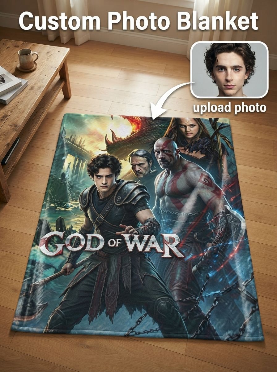 Custom Photo Face Blanket Personalized Ultra Soft Flannel Throw Anti Pilling Warm Fleece Keepsake Ideal Gift
