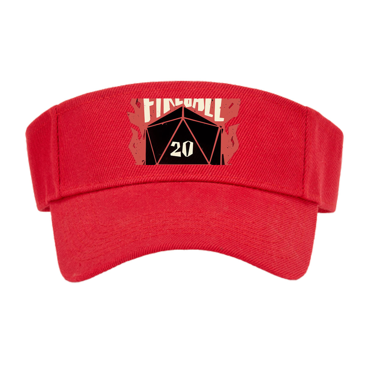 Fireball Club: D20 Dice with Fiery Design -  Visor cap