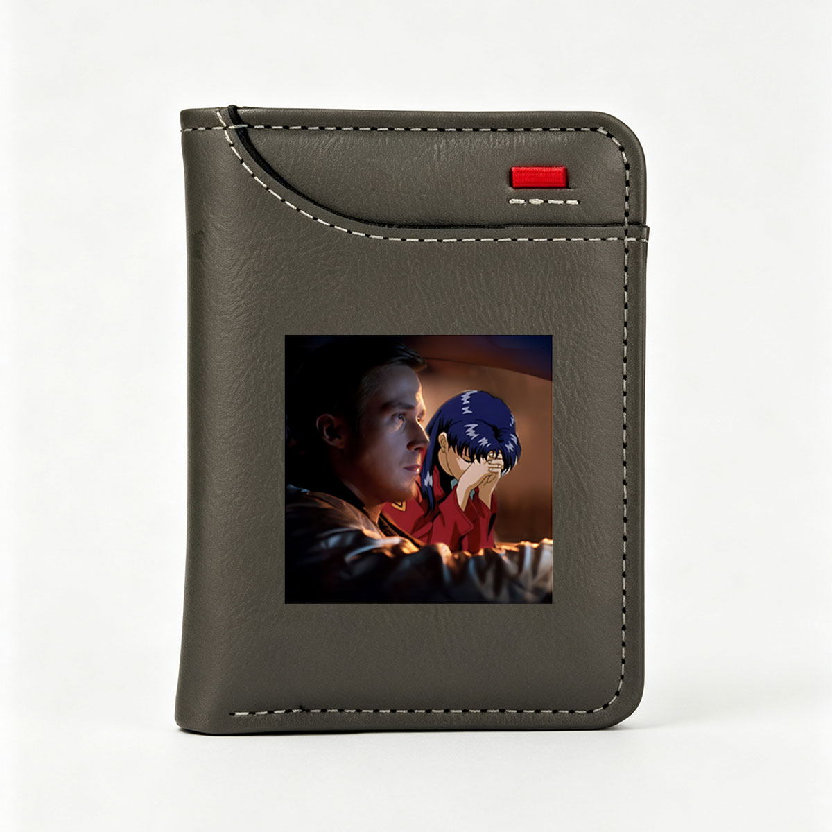 Edward Norton and Rei Ayanami in a dramatic scene from Neon Genesis Evangelion - Vertical Style Wallet