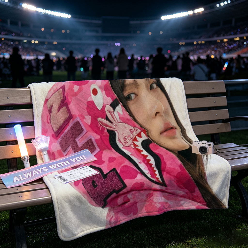 Lisa Blackpink Pink Camo Hoodie Fashion Portrait - Blankets