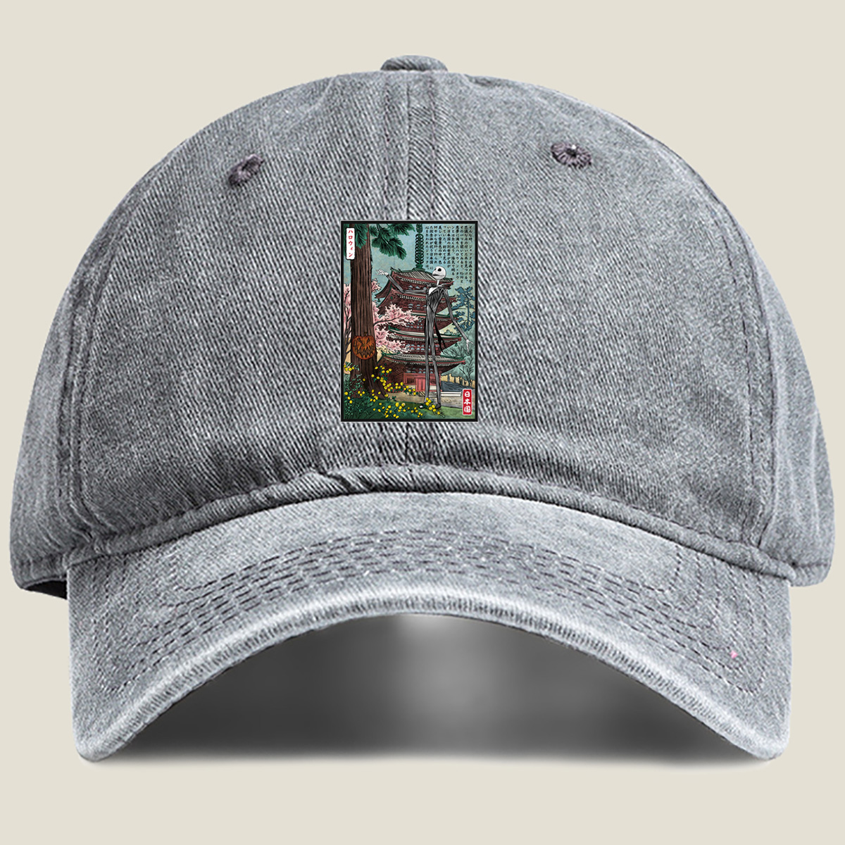Jack Skellington in Japan - Washed Denim - Baseball Cap