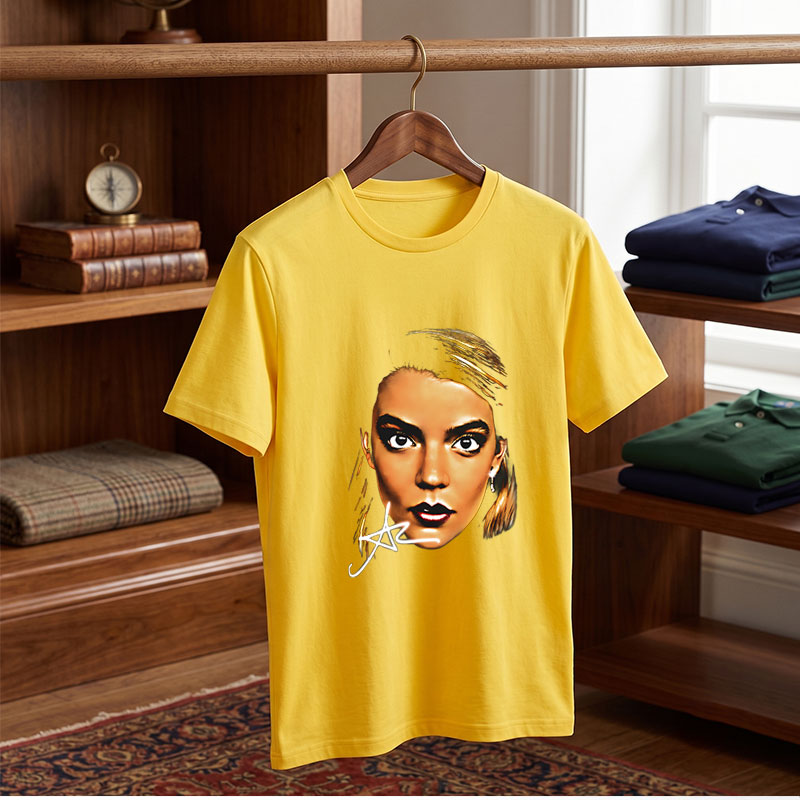 Portrait of a Woman with Dramatic Makeup and Signature - Tee