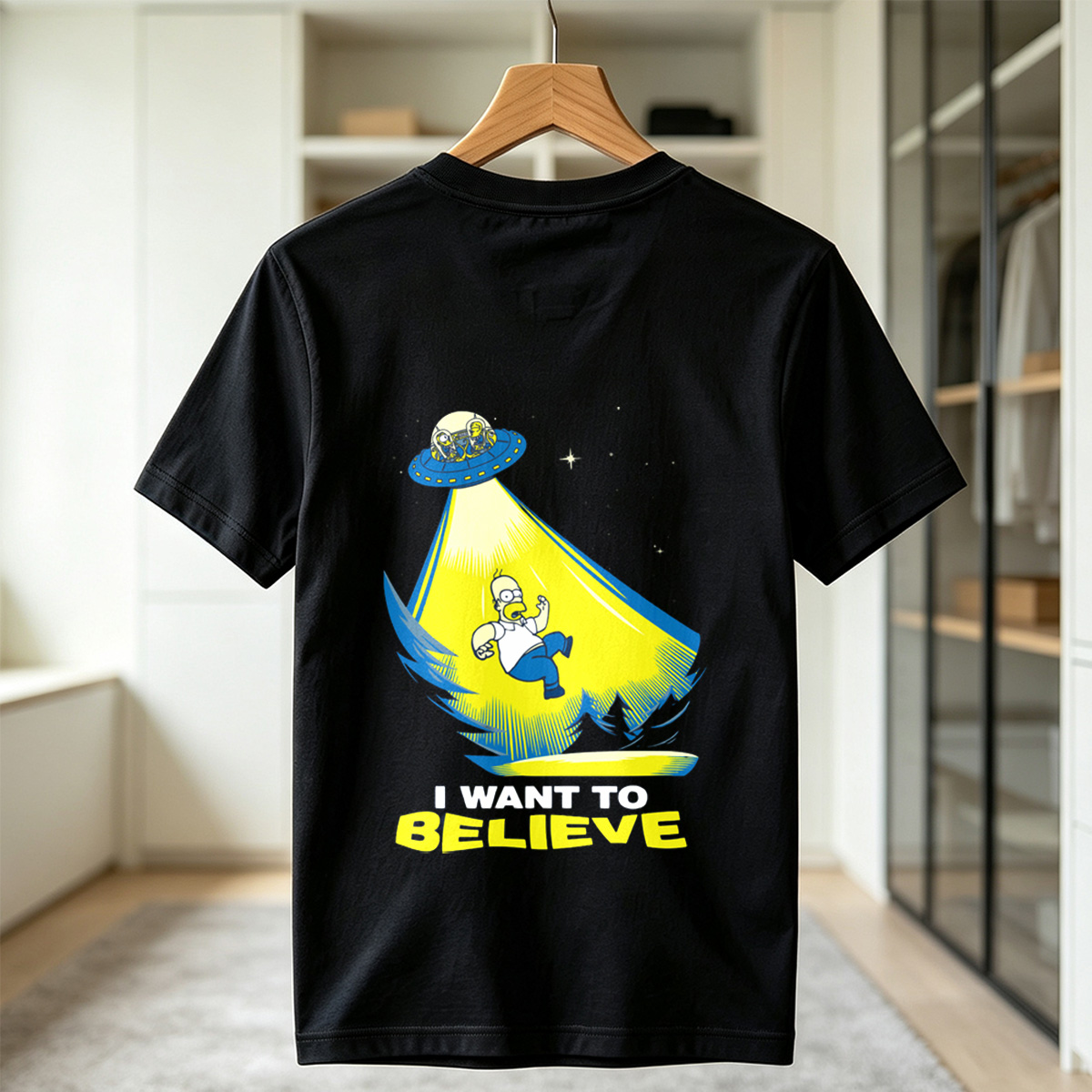 The Simpsons Homer Abduction I Want to Believe - Tee