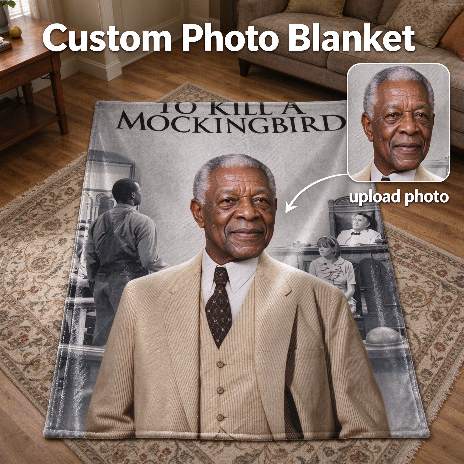 Custom Photo Face Flannel Blanket Ultra Soft Personalized Portrait Throw Ideal Cozy Keepsake Gift for Bed and Couch