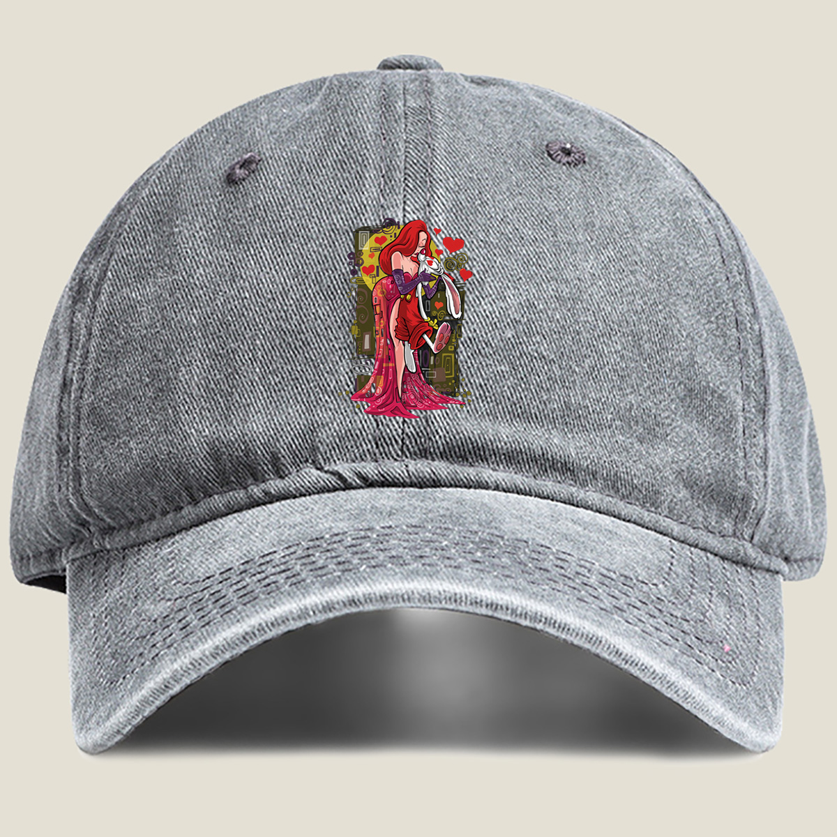 Looney Tunes: Red Queen and Bugs Bunny - Washed Denim - Baseball Cap